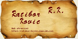 Ratibor Ković vizit kartica